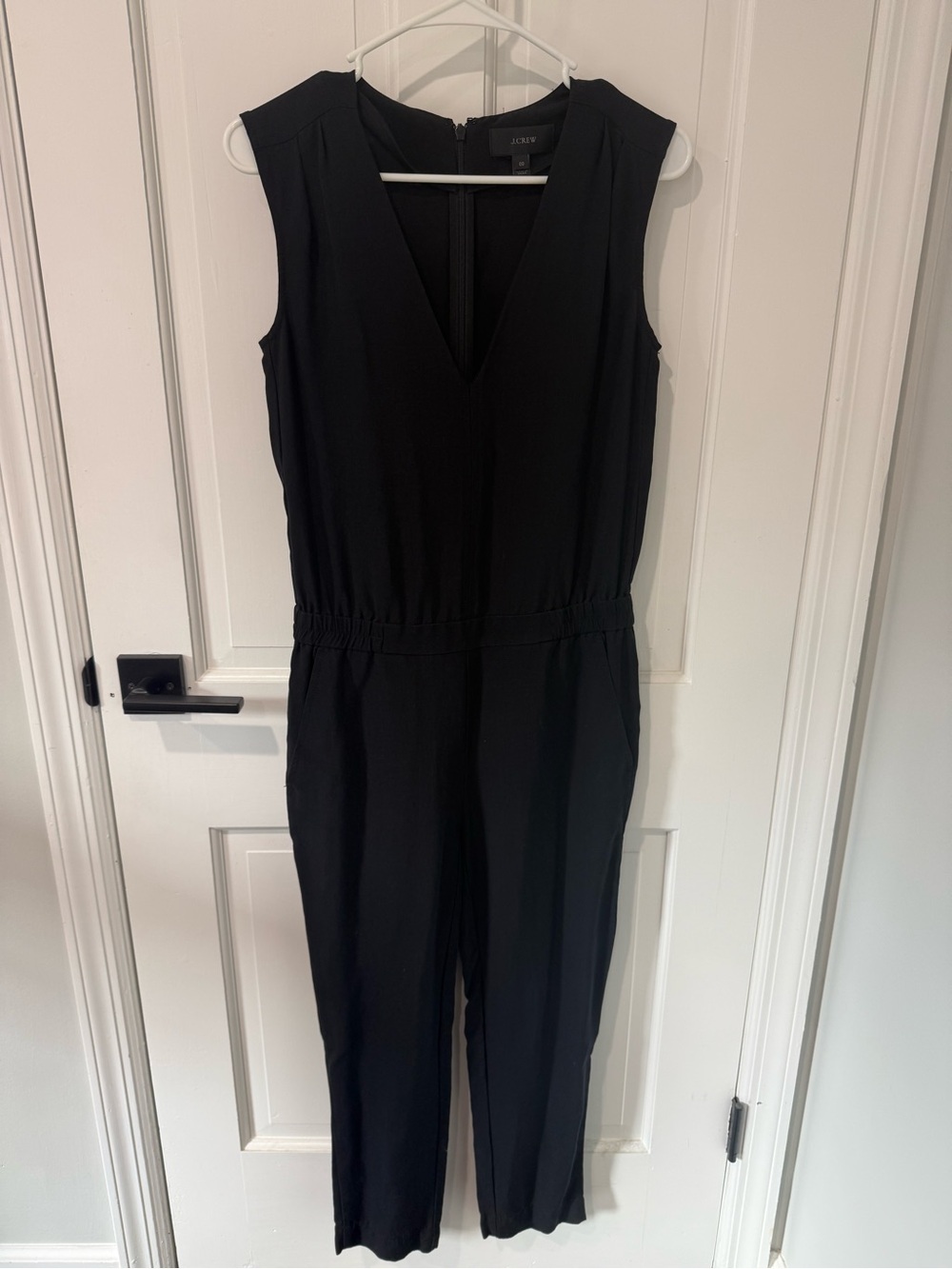 J. Crew Black Sleeveless V-Neck Tailored Jumpsuit